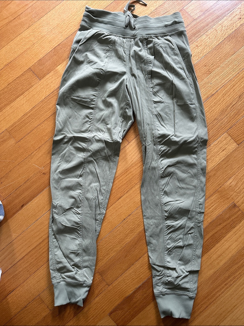 Womens Olive Green Jogger Pants - Lightweight Casual Wear